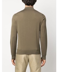 Pull à col polo olive Tom Ford