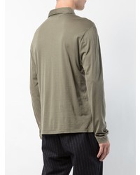 Pull à col polo olive Officine Generale