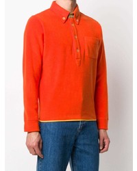 Pull à col polo orange Anglozine