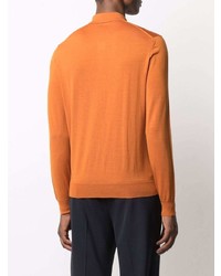 Pull à col polo orange Drumohr