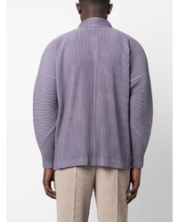 Pull à col polo pourpre Homme Plissé Issey Miyake