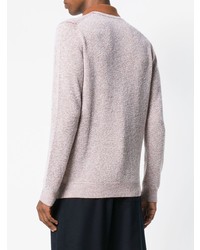 Pull à col polo rose Ermenegildo Zegna