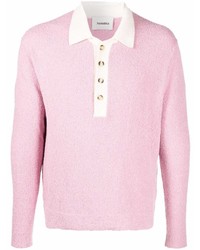 Pull à col polo rose Nanushka