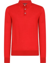 Pull à col polo rouge Dolce & Gabbana