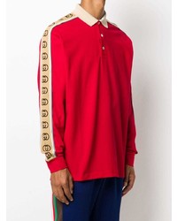 Pull à col polo rouge Gucci