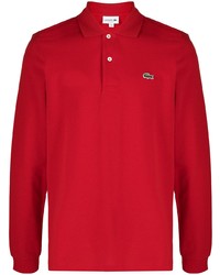 Pull à col polo rouge Lacoste