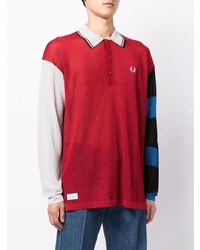 Pull à col polo rouge Charles Jeffrey Loverboy