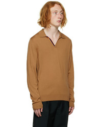 Pull à col polo tabac Paul Smith