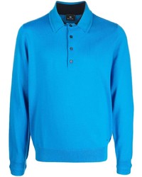 Pull à col polo turquoise PS Paul Smith
