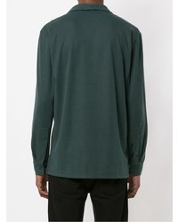 Pull à col polo vert foncé Egrey