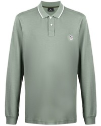 Pull à col polo vert menthe PS Paul Smith