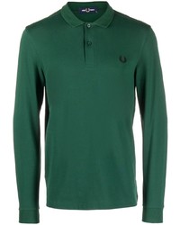 Pull à col polo vert Fred Perry