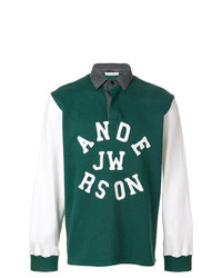 Pull à col polo vert JW Anderson