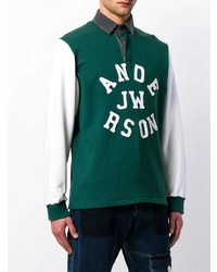 Pull à col polo vert JW Anderson