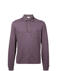 Pull à col polo violet