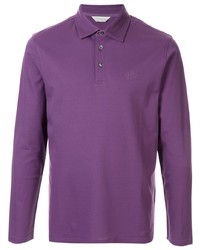 Pull à col polo violet Gieves & Hawkes