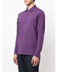 Pull à col polo violet Gieves & Hawkes