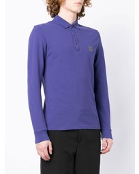 Pull à col polo violet BOSS