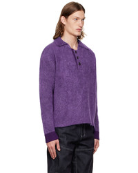 Pull à col polo violet Andersson Bell