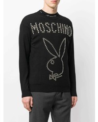 Pull à col rond à clous noir Moschino