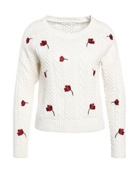 Pull à col rond à fleurs beige Gestuz