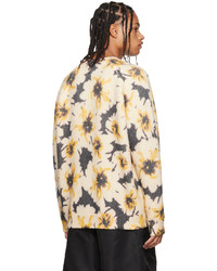 Pull à col rond à fleurs gris foncé Dries Van Noten