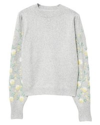 Pull à col rond à fleurs gris Mango