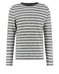 Pull à col rond à rayures horizontales blanc Scotch & Soda