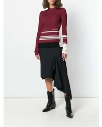 Pull à col rond à rayures horizontales bordeaux Calvin Klein 205W39nyc