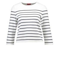 Pull à col rond à rayures horizontales gris Hugo Boss