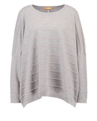 Pull à col rond à rayures horizontales gris Hugo Boss