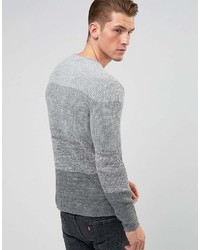 Pull à col rond à rayures horizontales gris ONLY & SONS