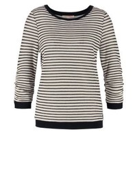 Pull à col rond à rayures horizontales marron clair Tom Tailor