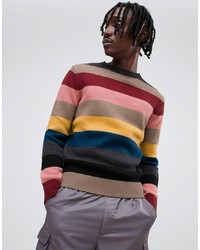 Pull à col rond à rayures horizontales multicolore Antony Morato