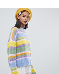 Pull à col rond à rayures horizontales multicolore Asos Tall