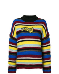 Pull à col rond à rayures horizontales multicolore Kenzo