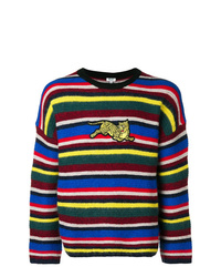 Pull à col rond à rayures horizontales multicolore Kenzo