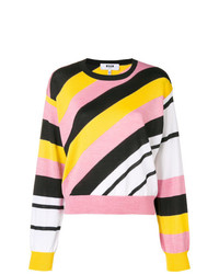 Pull à col rond à rayures horizontales multicolore MSGM