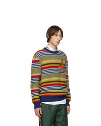 Pull à col rond à rayures horizontales multicolore Gucci
