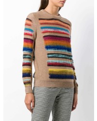 Pull à col rond à rayures horizontales multicolore Paul Smith Black Label