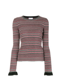 Pull à col rond à rayures horizontales multicolore RED Valentino