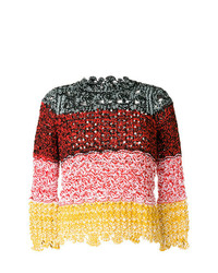 Pull à col rond à rayures horizontales multicolore Sonia Rykiel