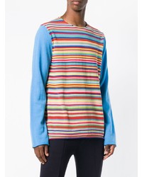 Pull à col rond à rayures horizontales multicolore Comme Des Garçons Shirt Boys