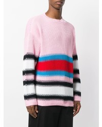 Pull à col rond à rayures horizontales multicolore MSGM