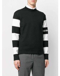 Pull à col rond à rayures horizontales noir et blanc Calvin Klein 205W39nyc