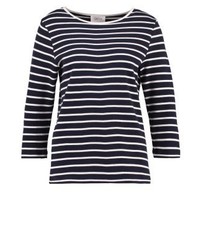 Pull à col rond à rayures horizontales noir Cartoon