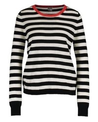 Pull à col rond à rayures horizontales noir FTC