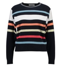 Pull à col rond à rayures horizontales noir Max Mara