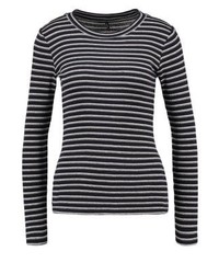 Pull à col rond à rayures horizontales noir Only