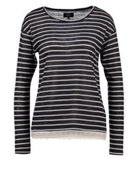 Pull à col rond à rayures horizontales noir Only